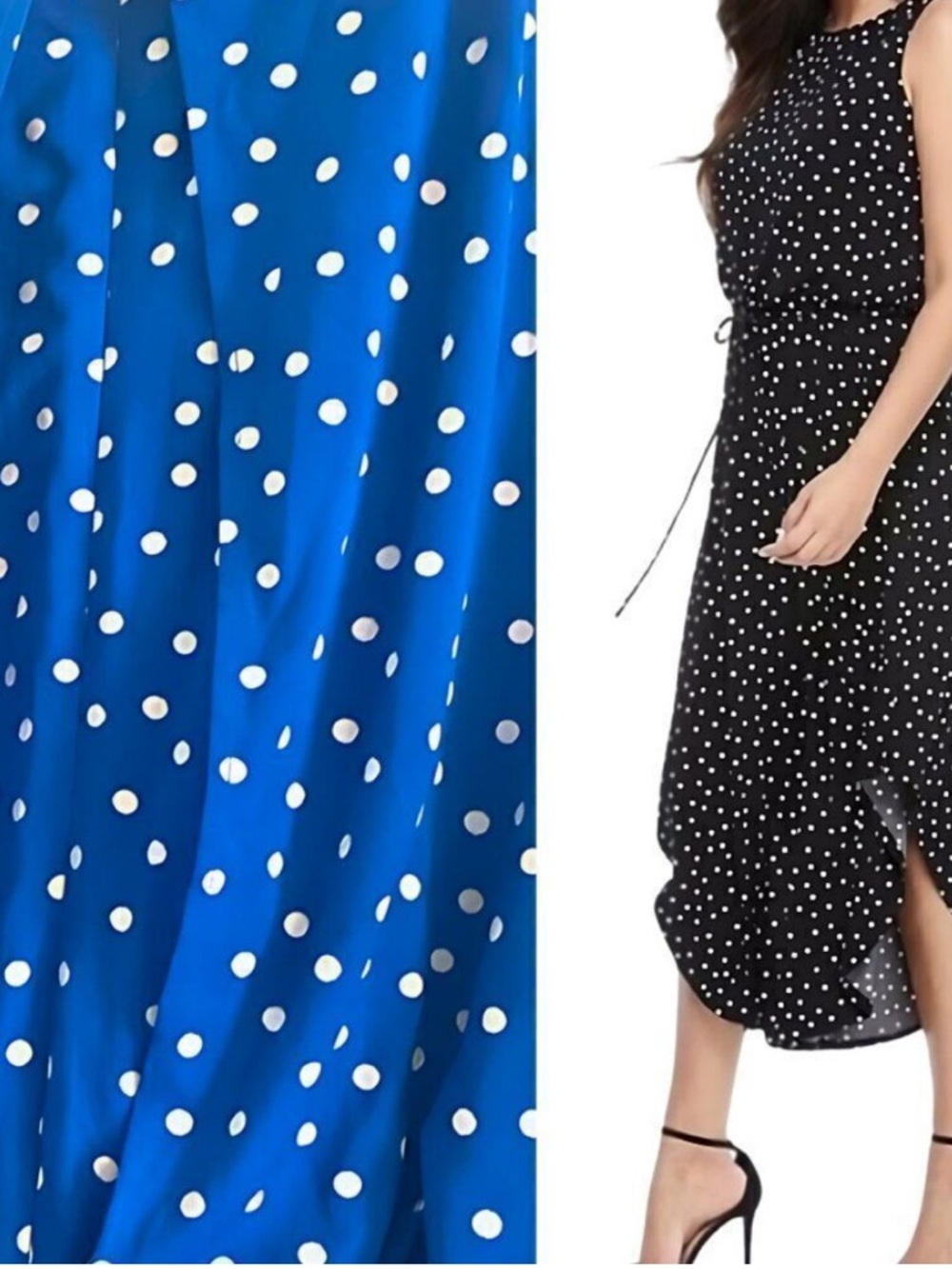 Like New London Times Cobalt Blue White Polka Dot Cropped Jumpsuit 16